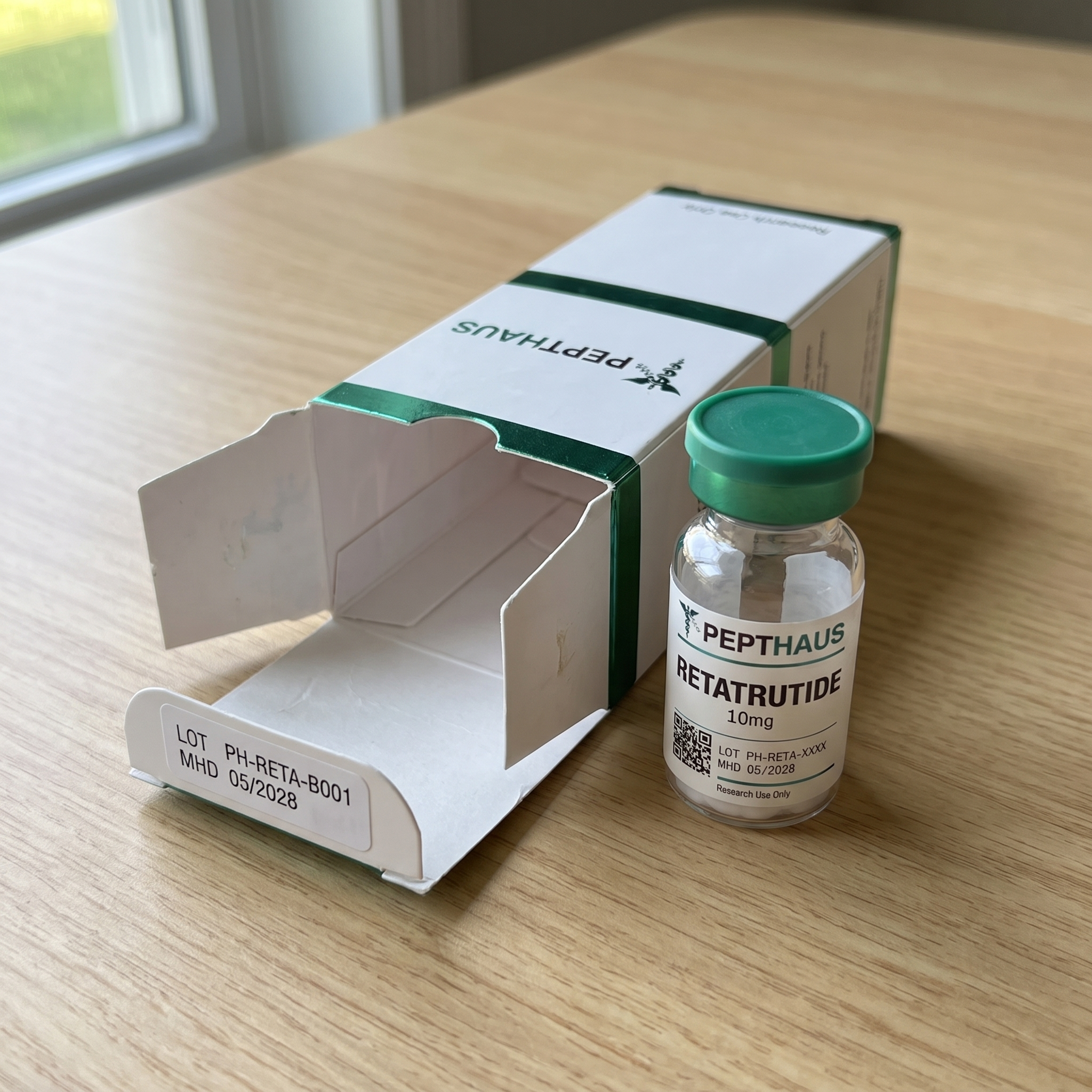 Kundenfoto: geöffnete PEPTHAUS-Verpackung mit Chargenetikett